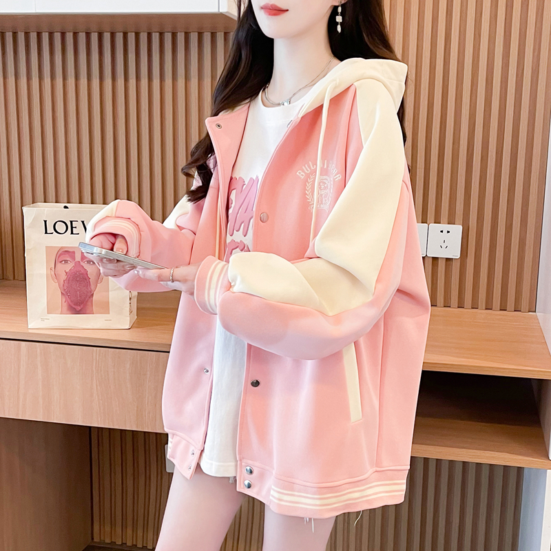 初中女生甜美时尚棒球服秋季15新款16岁高中学生宽松运动夹克外套