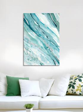 盘古油画抽象淡绿澳洲厚肌理纯手绘油画 颜料画家居玄关挂画19441