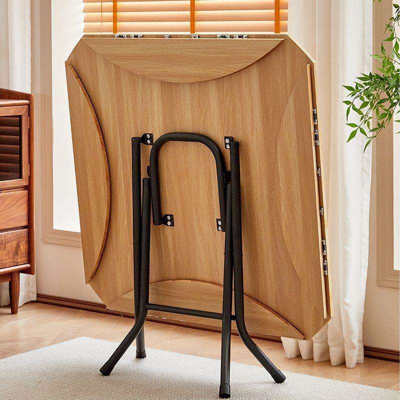 折叠圆桌餐桌家用简约实木6小户型8人租房大简易圆形老式吃饭桌子