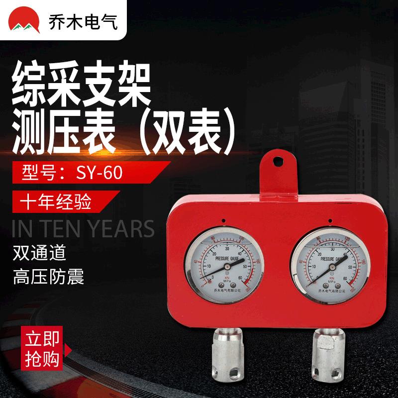 支架压力表矿用综采支架测压力表BZY-60-2一架两表测压双表60Mpa