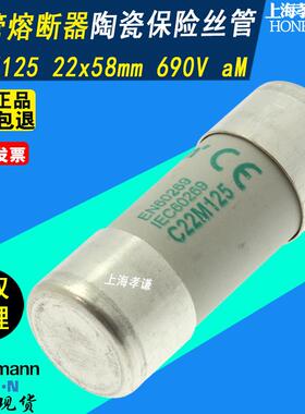 EATON伊顿BUSSMANN熔断器C22M63 63A 690Vac陶瓷保险丝22x58mm AM