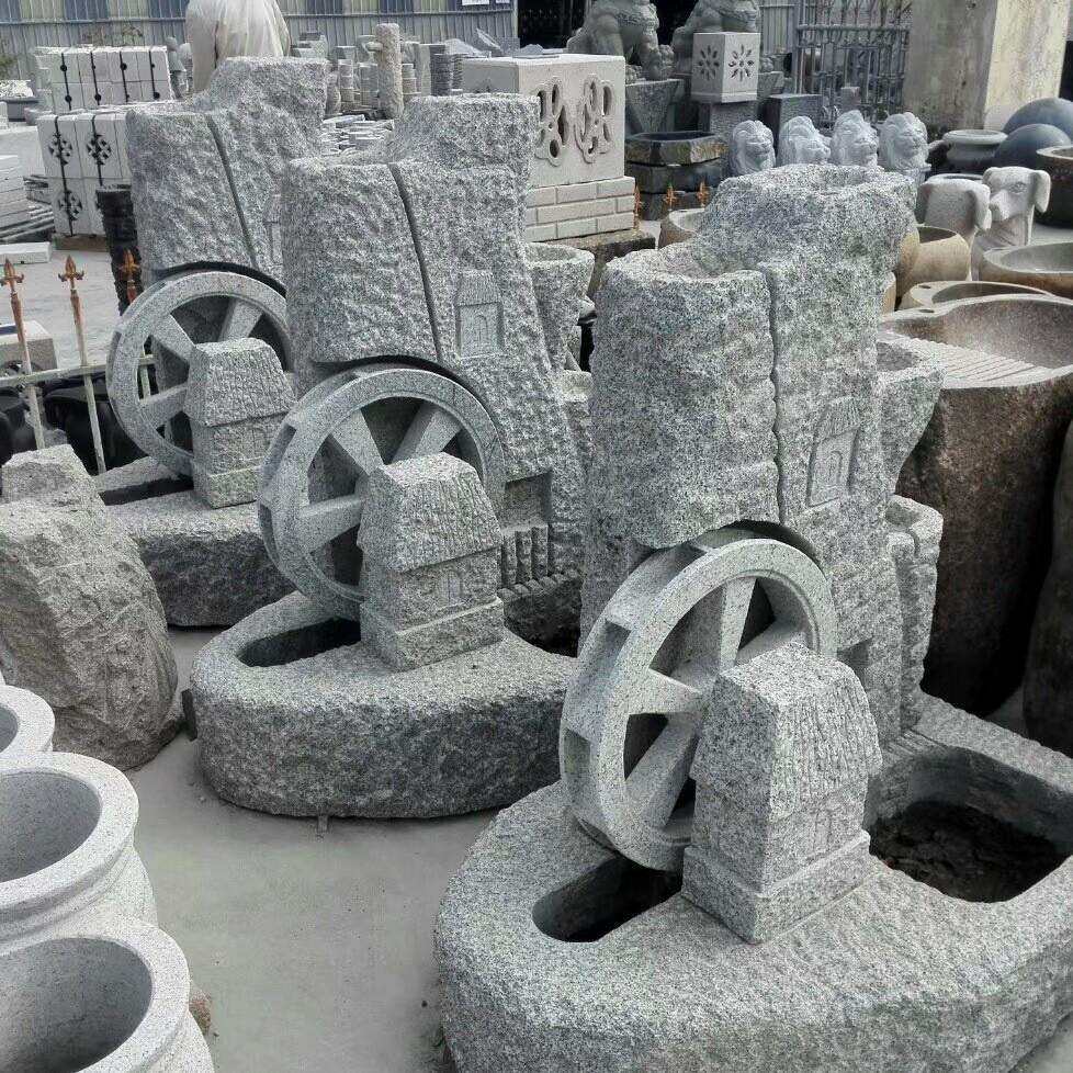 园林景观仿古老物喷泉鱼池现货 花园庭院假山流水喷泉摆件雕刻