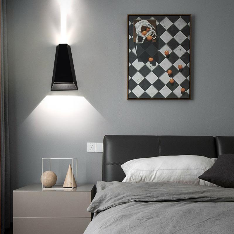 北欧简约墙壁灯 室内床头led壁灯 卧室玄关过道防潮创意双头壁灯