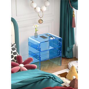 亚克力床头柜元尊简约小户型高级小桌子沙发茶几多层儿童透明客厅