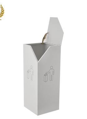 广州南方户外公共区域商场大堂走廊烤漆垃圾桶白色带盖GPX-238