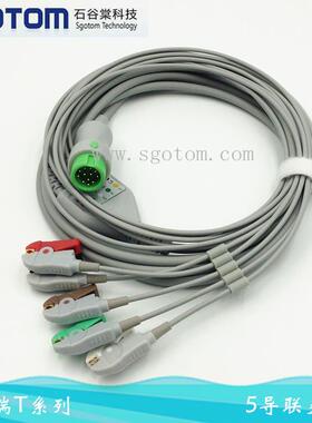 适用T5 T6 T8 IPM10 9800 IMEC10一体5导联夹式 12针导联线