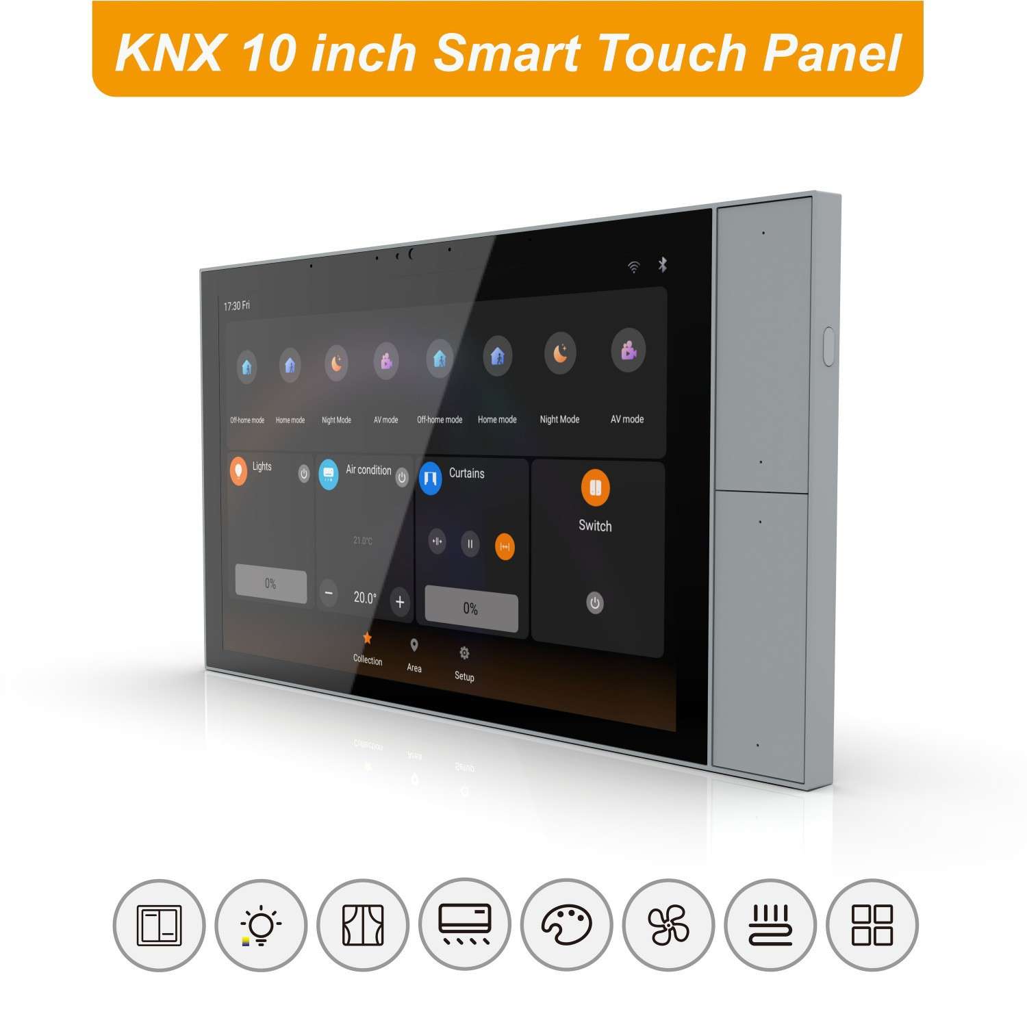 KNX 10英寸智能触摸屏支持多场景多设备支持POE供电智能家居互联
