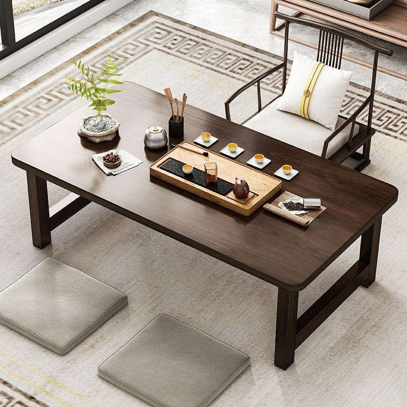 折叠家用新中式矮桌炕几榻榻米床上学习桌实木桌子飘窗小茶几茶桌