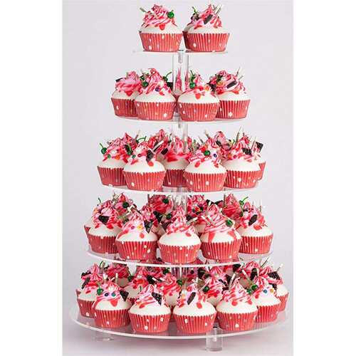 亚克力圆形蛋糕展示架 5层有机玻璃糕点架 食品促销架 Cake stand