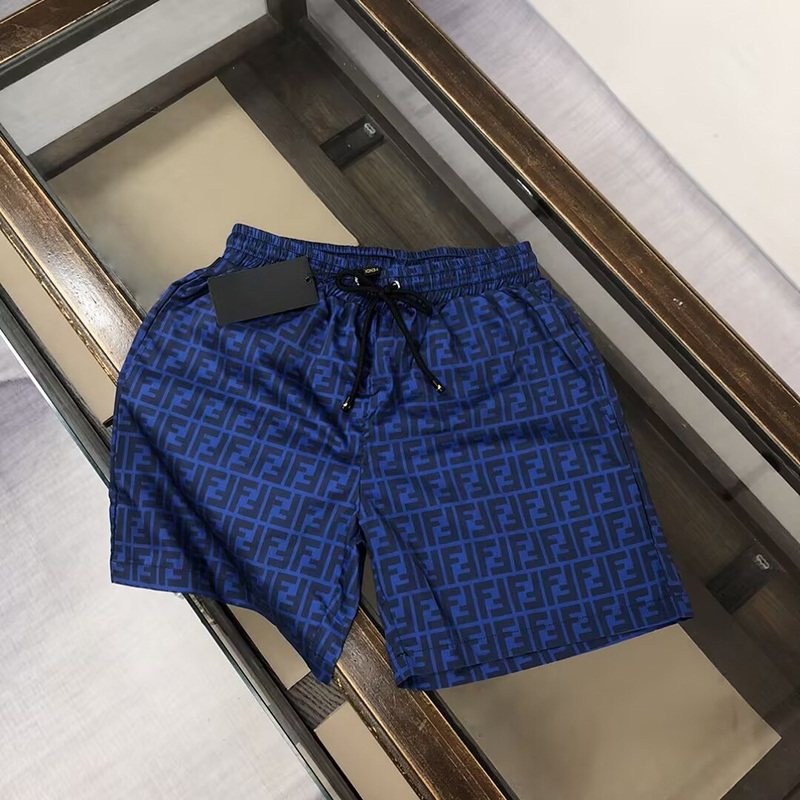 thumbnail for Trendy brand shorts men's summer new fashion letter print beach pants trendy straight leg casual thin quad pants