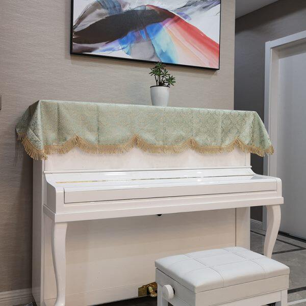 田园布艺钢琴半披 立式钢琴通用琴罩 钢琴两件套钢琴罩凳罩简约防