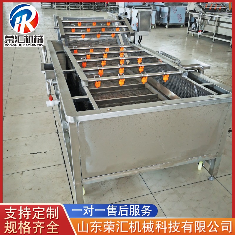 全自动果蔬牛肚清洗机 果蔬气泡喷淋式清洗机 山楂净菜流水线