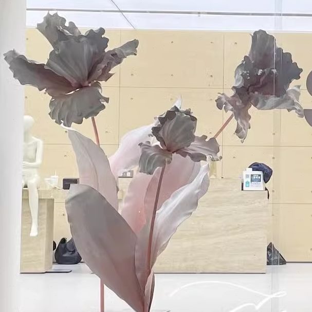 打卡美陈橱窗手工绘彩花拍照景巨型EVA 商业花布活动店铺防水道具