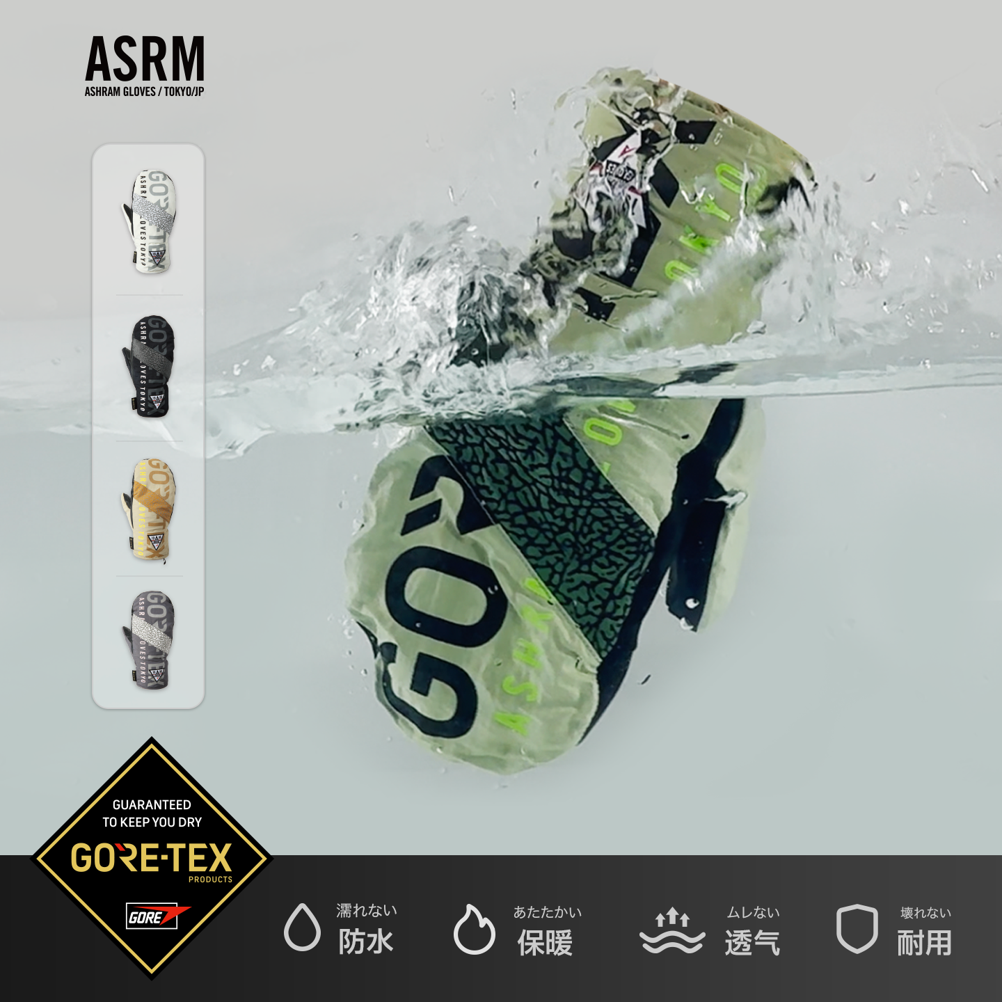 ASRM滑雪手套Gore-Tex防水透气