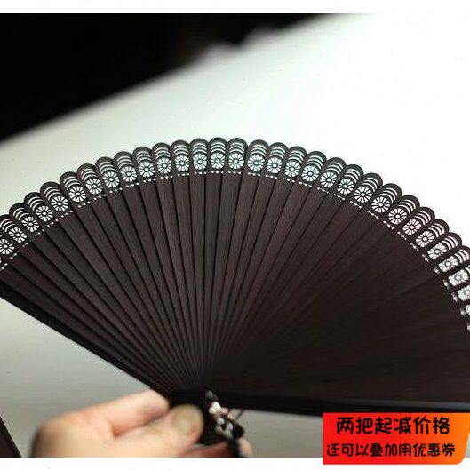 高档礼品扇扇民族精品出口套日式折扇高档【 竹扇子花送扇】 全