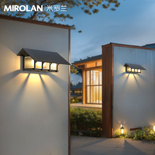 庭院户外壁灯新中式壁灯太v阳能壁灯别墅外墙灯室外壁灯院子背景