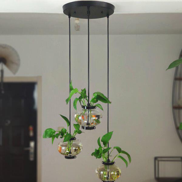 创意LOFT简约工业风悬挂玻璃花瓶斗鱼缸现代家居店铺商场装饰吊件