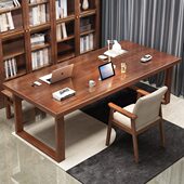 双人书桌家用办公工作台去大长学习桌实木长条桌化客厅全实木桌子