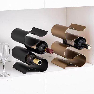 餐厅样板房金属客厅红酒架架子酒柜S 桌面北欧风格装饰摆件形书房