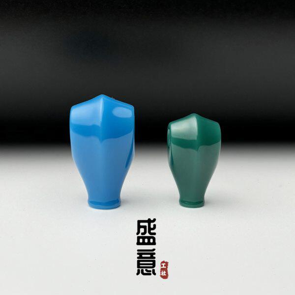 雪巴琉璃玉化暴力蓝浅绿色鲨鱼背三通星月菩提猴头108配珠配饰