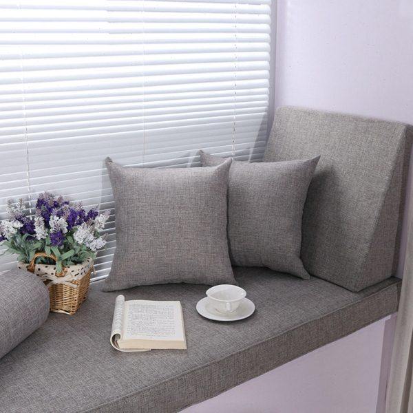 现代简约飘窗垫仿亚麻阳台垫子加厚榻榻米坐垫海绵垫窗台垫定做