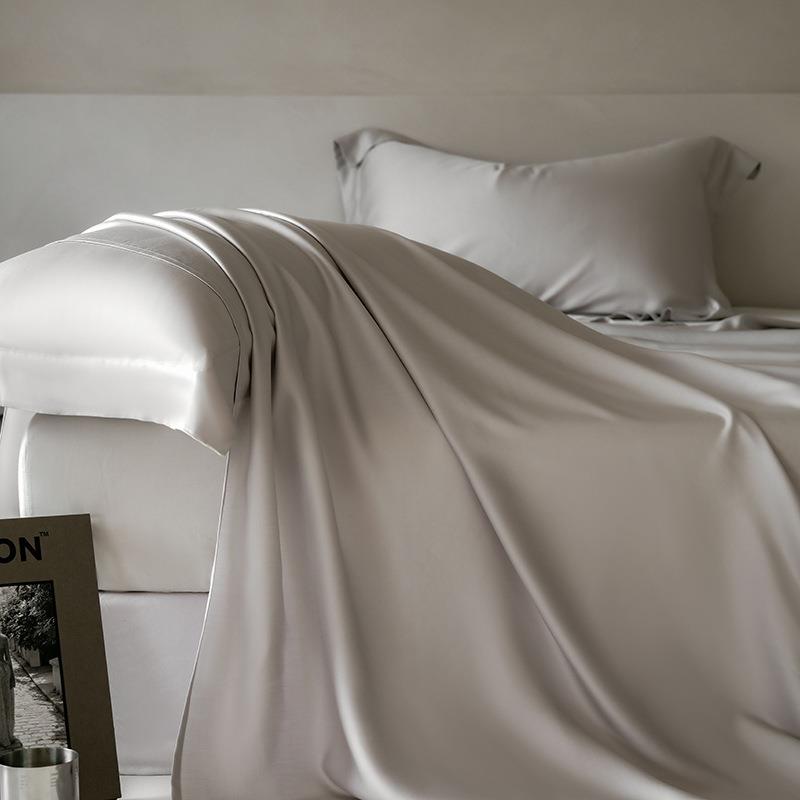 100S超细旦天丝简约纯色床单床笠被套枕套莱赛尔纤维素色四件套
