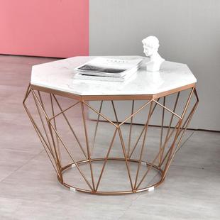 北欧大理石茶几小户型客厅桌子铁艺简约单身公寓创意会客茶桌家具