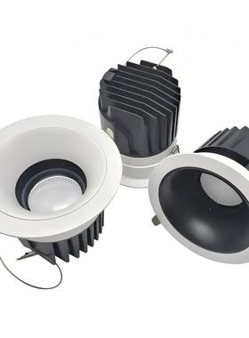 COB射灯套件 LED洗墙灯4寸无主灯开孔120mm工程商照防眩射灯外壳