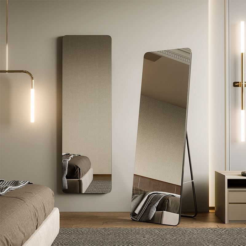 扬远 无框穿衣镜铝合金圆角落地镜壁E挂两用全身镜高清大镜子1738