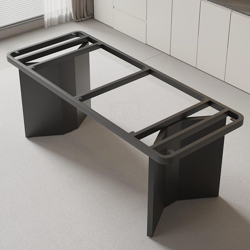 简约金属桌d腿支架不锈钢餐台脚大理石底座奢石茶桌架子岩板桌子