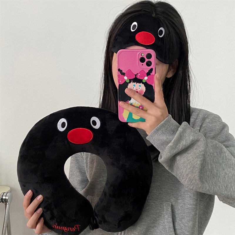 可爱自制U型枕护颈枕企鹅t出差飞机旅行靠枕护脖子办公室午休脖枕