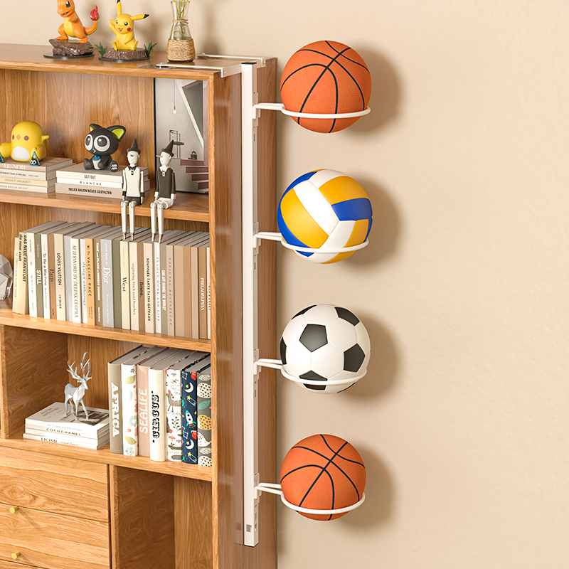 篮球收纳架家用球类收纳筐挂柜放球架足球L置物架运动器材收纳神