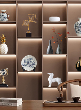 现代新中式装饰品摆件p轻奢高档家居客厅酒柜电视柜玄关办公室摆