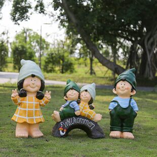 花园装饰 庭院布置摆件户外幼儿园装饰摆件卡通人物小孩雕塑摆件