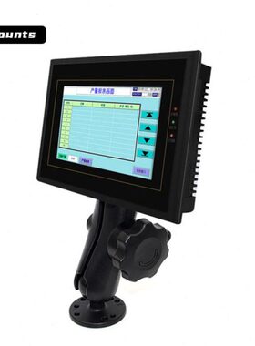 农机工业显控车载支架VESA75x75孔位仓储叉车数据终端球头支架