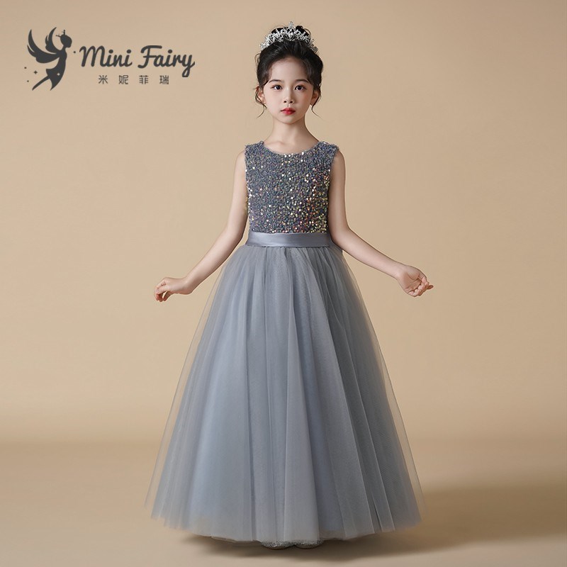 小仙女2024女童钢琴演出服乐团合唱礼服K中大童表演长裙公主裙高