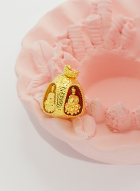 18k金珐琅四面佛吊坠（大）【QL07391】