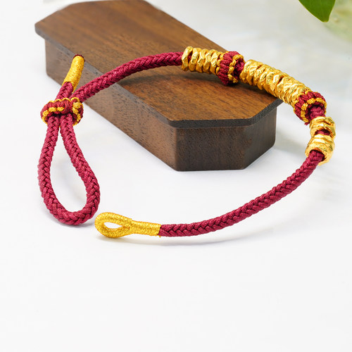 18k金盘缠手串（红） 不脱模【WT0596】