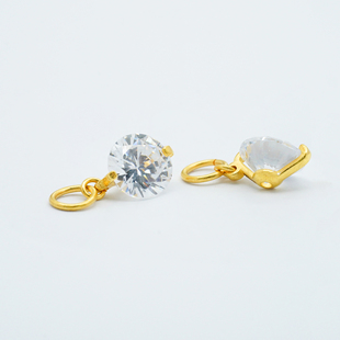 WT0393 爆款 不脱模 轻奢小众百搭DIY配件 18k金人鱼泪吊坠女款