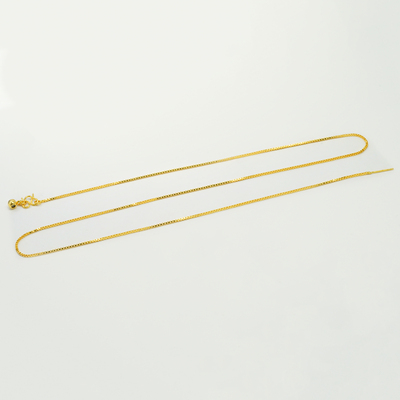 18k金抽拉针式盒仔项链时尚百搭
