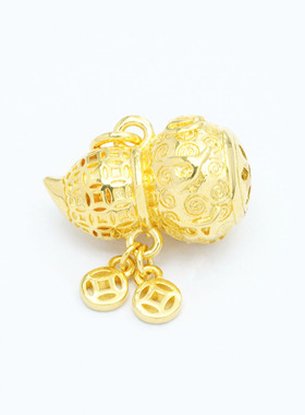 18k金福禄葫芦项链手链吊坠女款轻奢百搭DIY配件【WT0447】不脱模