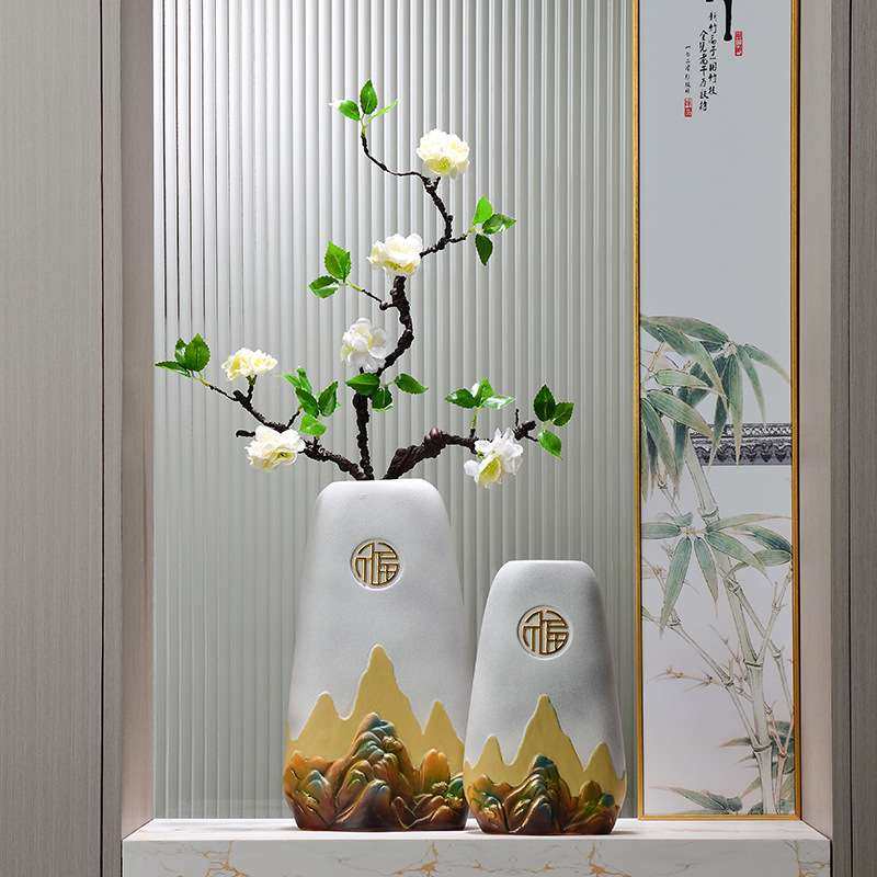 高档陶瓷花瓶摆件轻奢客厅餐桌干花插花器装饰玄关新中式假山摆设,玩具/童车/益智/积木/模型,遥控车升级件/零配件,淘宝优惠券,粉丝福利购,淘宝优惠卷