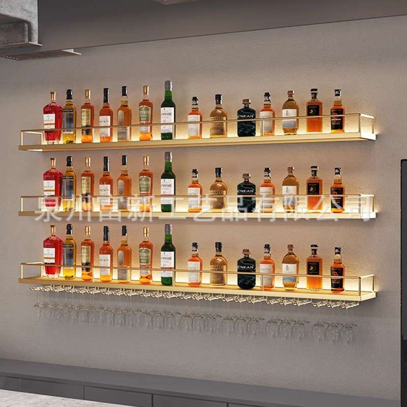 跨境酒架上墙吧台壁挂红酒架壁挂餐厅悬挂铁艺酒柜置物架轻奢酒架