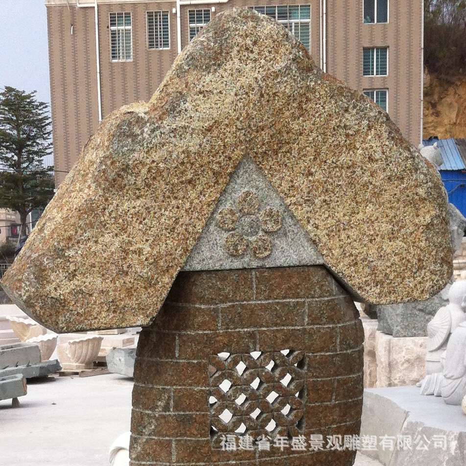 现货自然石雕刻鱼池 花园庭院假山流水喷泉水景摆件 鹅卵石喷水池