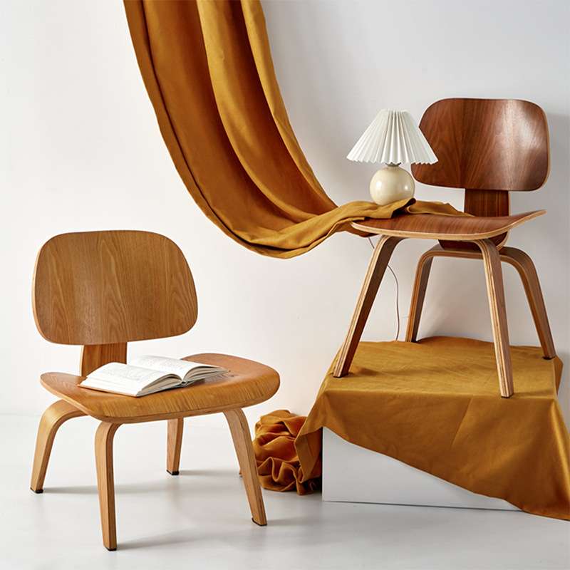 伊姆斯小狗椅eames plwod louge时尚创意矮椅实木椅矮餐椅