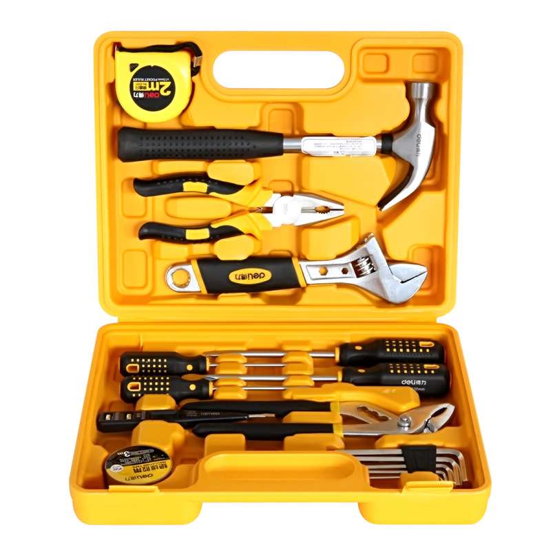 得力3701手动工具套装16件套装多功能组合工具箱工具套装
