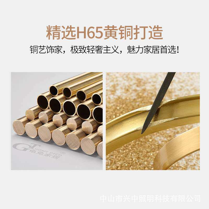 欧式全铜吸顶灯家用大气餐厅灯圆形复古饭厅卧室书房铜灯简欧灯具