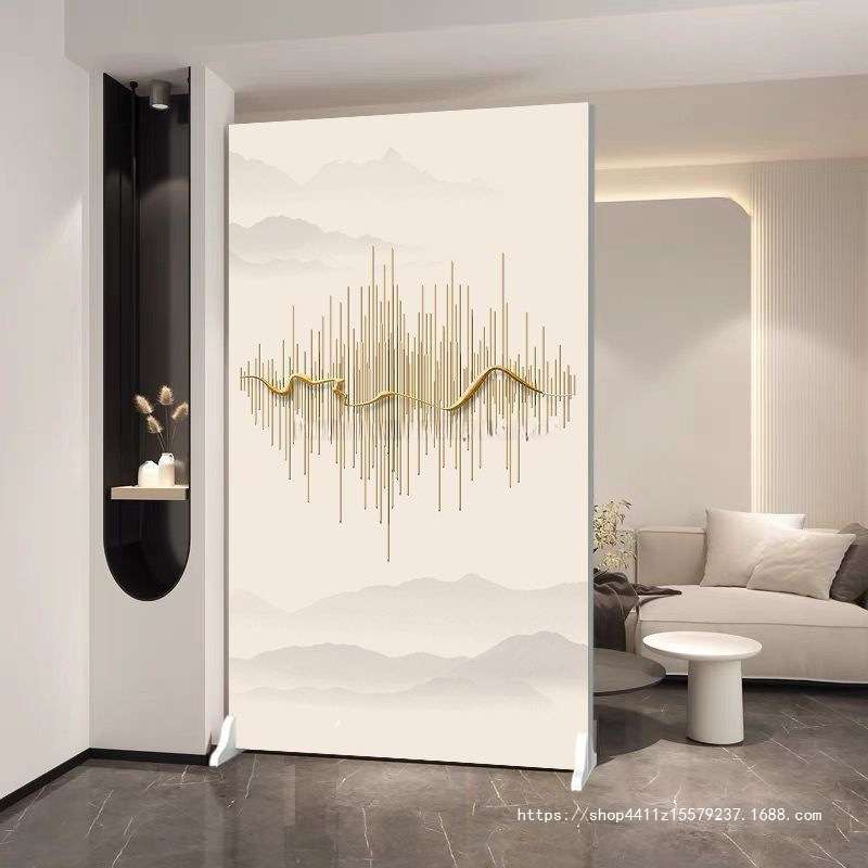 奶油风北欧屏风隔断客厅现代简约入户玄关轻奢进门双面遮挡墙代发