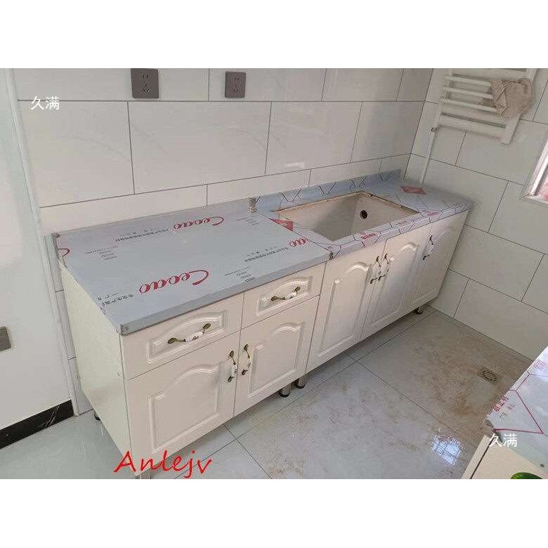 出租屋小橱柜厨房灶台柜子不锈钢台面阳台操作台一体家用洗菜