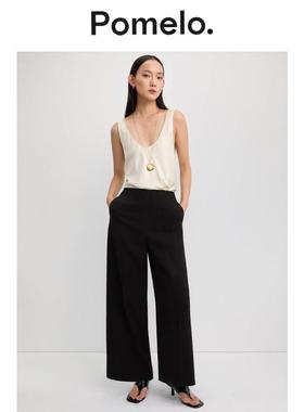Pomelo阔腿裤-黑色
